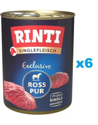 RINTI Singlefleisch Exclusive Horse Pure set conserve 6x800 g pentru caini