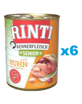 RINTI Kennerfleish Senior Chicken 6x400 g cu pui, hrana caine senior
