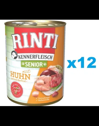 RINTI Kennerfleish Senior Chicken 12x400 g conserva hrana caine senior, cu pui