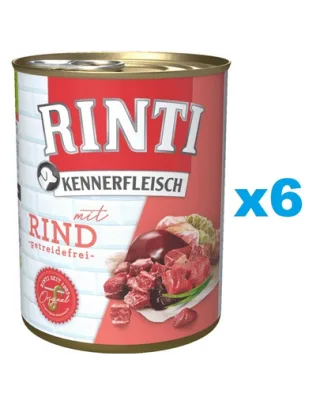 RINTI Kennerfleisch Beef cu vita 6x400 g conserva hrana caine