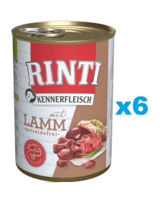 RINTI Kennerfleisch Lamb cu miel 6x400 g conserve caini