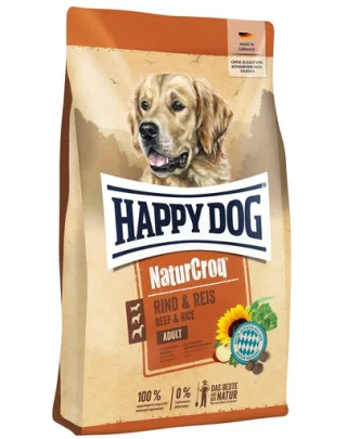 HAPPY DOG NaturCroq vită &amp; orez hrană uscată pentru câini adulți 11 kg