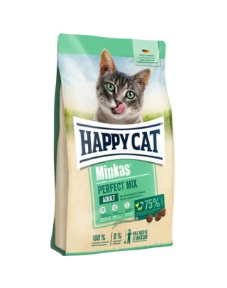 HAPPY CAT Hrana uscata pentru pisici adulte Perfect Mix, peste &amp; pui &amp; miel, 4 kg