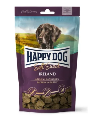 HAPPY DOG Soft Snack Ireland, gustari pentru caini, cu somon si iepure,100 g