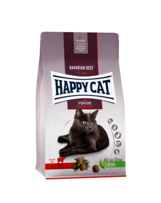 HAPPY CAT Sterilised Hrana uscata pentru pisici adulte sterilizate, cu carne de vita 4 kg