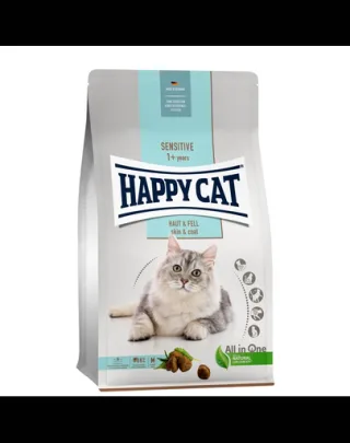 HAPPY CAT Sensitive Hair &amp; Skin hrana uscata pentru pisici adulte cu probleme dermatologice 4 kg