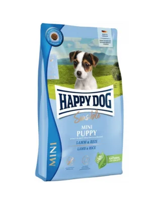 HAPPY DOG Sensible Mini Puppy 4kg Hrana uscata pentru catei talie mica, cu miel si orez