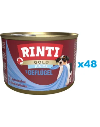 RINTI Gold Junior Poultry Mini conserve pentru juniori 48x185 g cu pasare