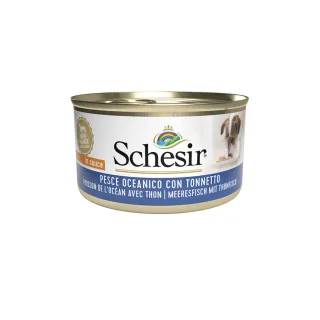 SCHESIR Complementary, XS-S, Macrou și Ton, conservă hrană umedă câini, (în aspic), 85g