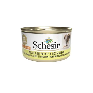 SCHESIR Complementary Adult Small , XS-S, Pui și Cartof Dulce, conservă hrană umedă câini, (în aspic), 85g