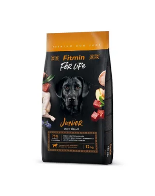 FITMIN Dog For Life Junior Large breed 12kg Hrana catei talie mare