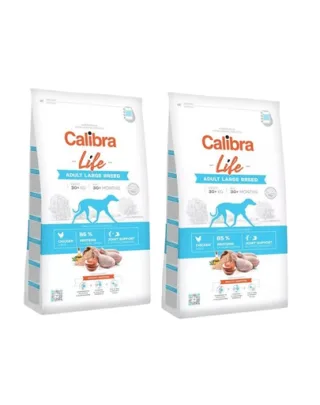 CALIBRA Dog Life Adult Large Breed Chicken hrana uscata superpremium pentru caini adulti de talie mare, cu pui 24 kg (2 x 12 kg)