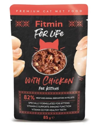 FITMIN Cat For Life pouch kitten chicken 85 g hrana umeda pentru pisoi cu pui