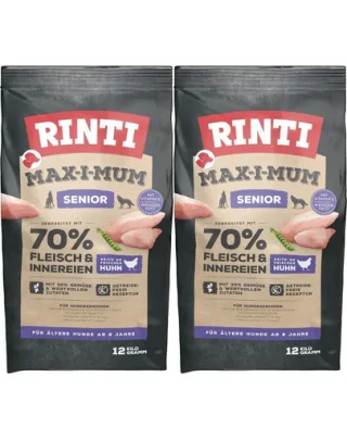 RINTI MAX-I-MUM Senior Chicken hrana uscata caini seniori, cu pui 2 x 12 kg
