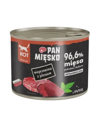 PAN MIĘSKO Porc cu cerb hrană umedă pentru pisici 200 g