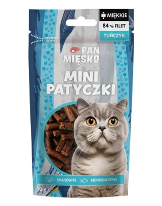 PAN MIĘSKO Mini bețișoare cu ton gustare pentru pisici 50 g