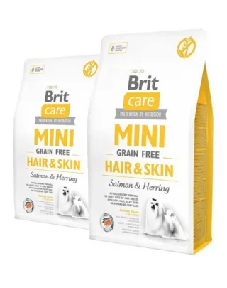 BRIT Care Mini Grain Free Hair&amp;Skin hrana uscata caini talie mica cu par lung 14 kg (2 x 7 kg)