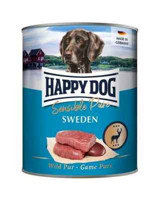 HAPPY DOG Sensible Pure Sweden hrană umedă pentru câini cu carne de cerb 800 g