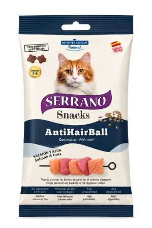Recompense pentru pisici Serrano Sticks Anti-Hairball cu somon  ton 50 gr