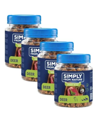 SIMPLY FROM NATURE Smart Bites Gustare din cerb pentru caine 4x130 g