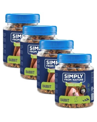 SIMPLY FROM NATURE Smart Bites Snack cu iepure pentru caini 4x130 g