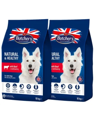 BUTCHER'S Natural&amp;Healthy hrana caini cu vita 20 kg (2 x 10 kg)