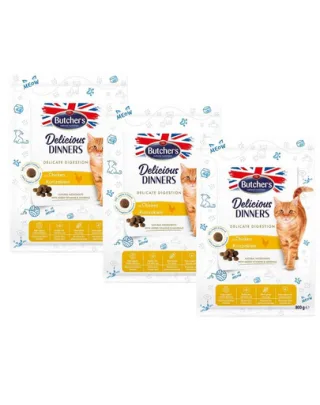 BUTCHER'S Functional Cat Sensitive hrana pisici sensibile 3x800 g cu pui