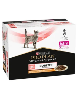 PURINA PRO PLAN Veterinary Diets Feline DM St/Ox Diabetes 10x85 g hrană veterinară pisici cu diabet