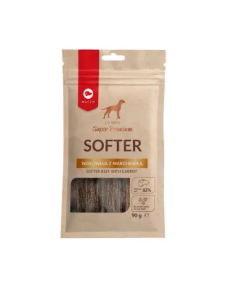 MACED Super Premium Softer Recompense pentru caini, cu carne de vita si morcovi 90g