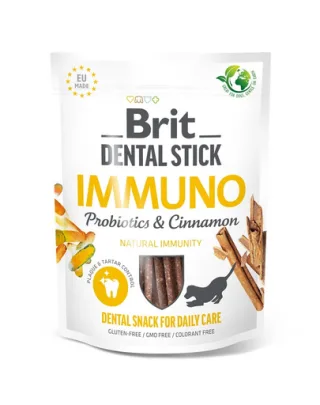 BRIT Dental Stick Immuno cu probiotice și scorțișoară 251 g recompense dentare pentru câini ce susțin imunitatea