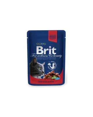 BRIT Premium Cat Adult vită și mazăre 100 g