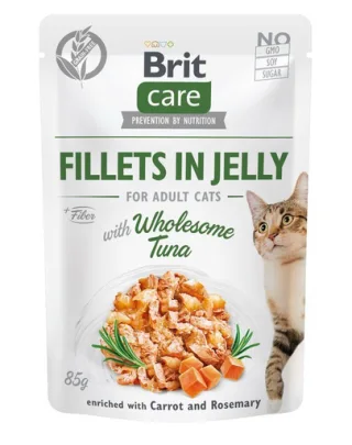 BRIT Care Cat Fillets in Jelly hrana umeda pentru pisici, cu ton, 85 g