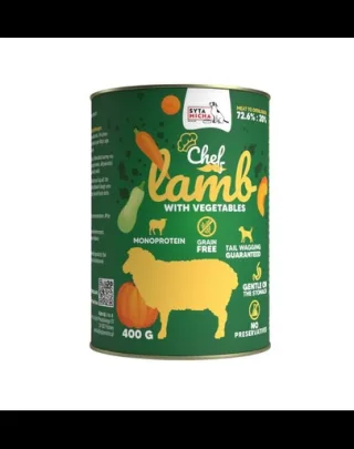 SYTA MICHA Chef Monoprotein hrană umedă pentru câini cu miel și legume 400 g