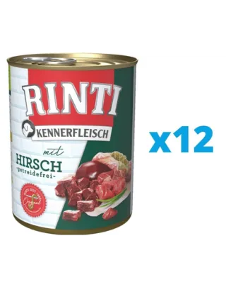 RINTI Kennerfleisch Venison hrana umeda caini adulti 12 x 800 g, cu vanat