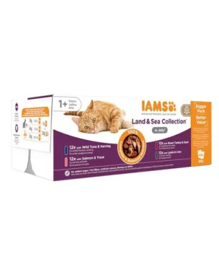 IAMS Cat Delights Adult All Breeds Land&amp;Sea In Jelly Pouch 48 X 85 g
