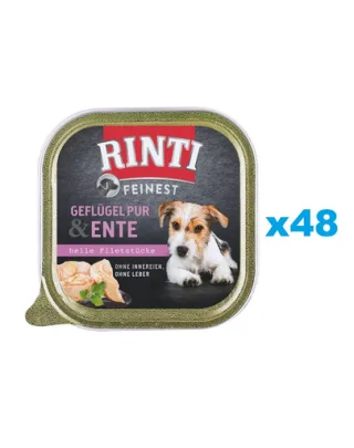 RINTI Feinest Poultry Pure&amp;Duck pasare si rata tavite 48x150 g pentru caini
