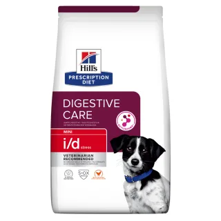 HILL'S Prescription Diet i/d Digestive Care Stress Mini, Pui, dietă veterinară câini, hrană uscată, sensibilități digestive HILL'S Prescription Diet i/d Digestive Care Stress Mini, Pui, dietă veterinară câini, hrană uscată, sistem digestiv, 1kg
