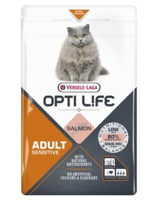 VERSELE-LAGA Opti Life Cat Adult Sensitive Salmon 1 kg hrana pisici adulte sensibile, cu somon