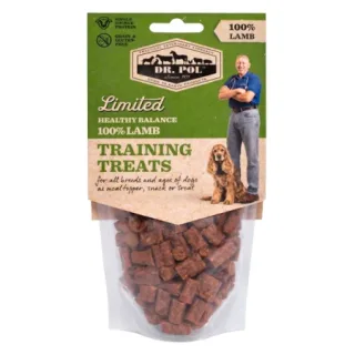 Recompense pentru caini Dr. Pol Training Treats cu miel 85 gr