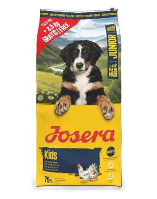JOSERA Junior Kids hrană câini 12,5kg + 2,5kg gratis tineri rase medii și mari