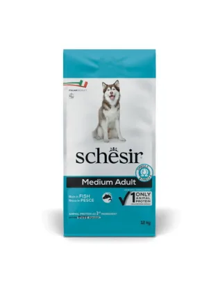 Hrană câini talie medie SCHESIR Original Medium Adult 12 kg cu pește