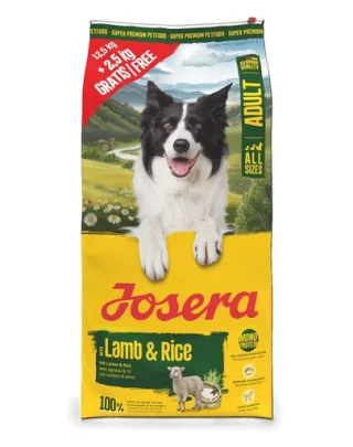 JOSERA Lamb and Rice Adult hrană câini 12,5kg + 2,5 kg gratis