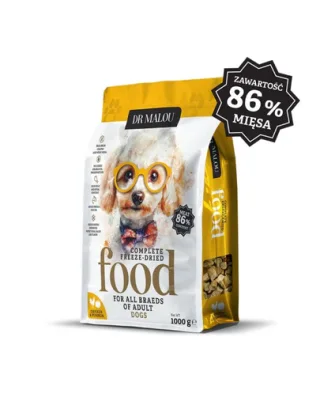 DR MALOU Hrană liofilizată pui cu dovleac 1 kg hrană uscată pentru câini