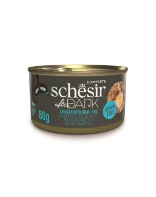 Hrană umedă pisici cu pui și ou de prepeliță Schesir After Dark în supă 80 g