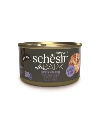 Hrană pisici cu pui și rață Schesir After Dark în supă 80 g