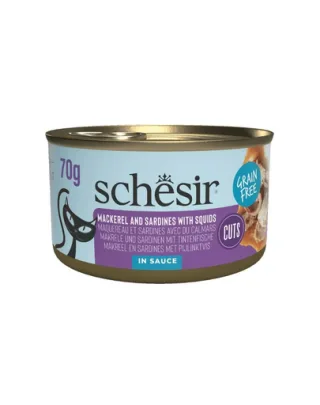 Hrană umedă pisici sardine și macrou Schesir Grill în sos 70 g