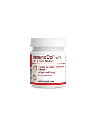 Supliment imunitate pisici Dolfos ImmunoDol mini 60 tablete cu beta-glucan