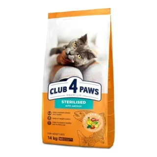 Hrana uscata pentru pisici Club 4 Paws Sterilised cu somon 14 kg