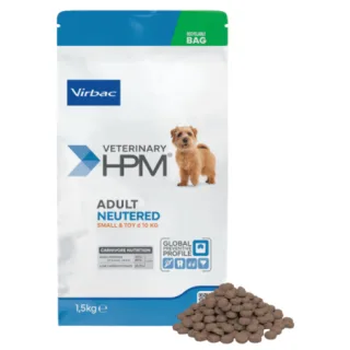Hrana uscata pentru caini Virbac HPM Adult Neutered Small  Toy 1,5 kg