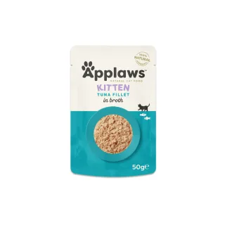 APPLAWS Kitten, Ton, plic hrană umedă pisici junior, (în supă), 50g